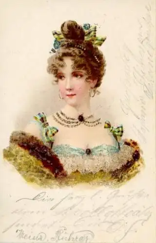 Glitzer Litho Frau, Portrait