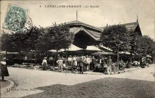 Ak Levallois Perret Hauts de Seine, Le Marche, Außenansicht