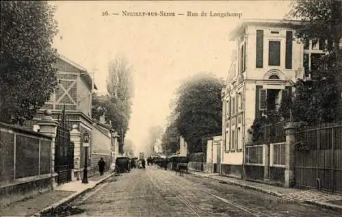 Ak Neuilly sur Seine Hauts de Seine, Rue de Longchamp