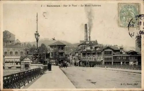 Ak Suresnes Hauts de Seine, Mont Valérien, Brücke
