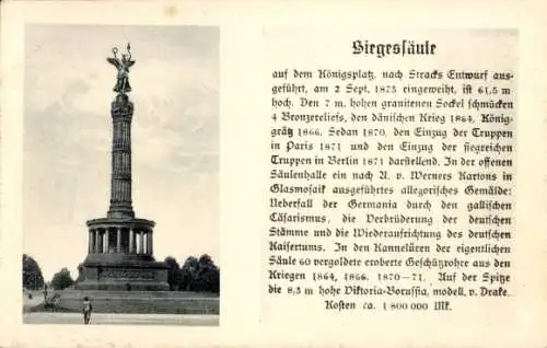Ak Berlin Tiergarten, Siegessäule