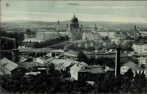Ak Potsdam, Gesamtansicht mit Blick auf die Nicolaikirche