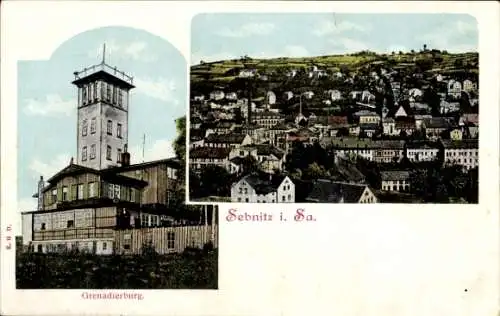 Ak Sebnitz Sächsische Schweiz, Grenadierburg,  detaillierte Ansicht