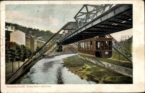 Ak Elberfeld Barmen Wuppertal, die Schwebebahn