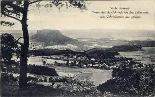 Ak Gohrisch Sächsische Schweiz, Panorama vom Gohrischstein gesehen, Lilienstein