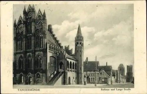 Ak Tangermünde an der Elbe, Rathaus, Lange Straße