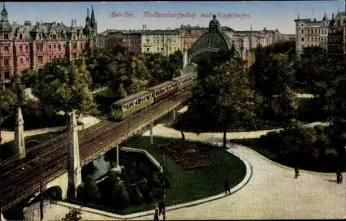 Ak Berlin Schöneberg, Nollendorfplatz, Hochbahn, Bahnhof