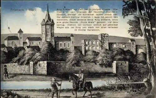 Ak Friesack in der Mark, Burg  Raubritter Dietrich von Quitzow, 30-jähriger Krieg