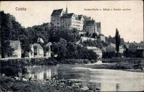 Ak Colditz in Sachsen, Mulde, Schloss von Norden aus gesehen