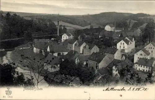 Ak Mittweida in Sachsen, Ansicht von  alte Häuser, Fluss, Landschaft