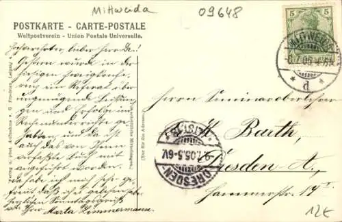 Ak Mittweida in Sachsen, Ansicht von  alte Häuser, Fluss, Landschaft