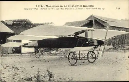 Ak Monoplan A. de Pischoff et Koechlin, Französische Propellermaschine