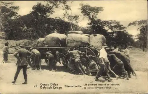 Ganzsachen Ak Lubumbashi Elisabethville DR Kongo Zaire, Die höchsten Transportmittel