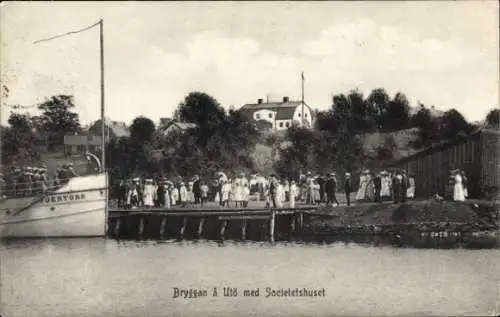 Ak Schweden, unbekanntes Schiff legt an