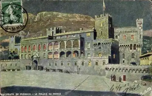 Ak Monaco, Palais du Prince,   Architektur, pittoreske Umgebung, Kanonen