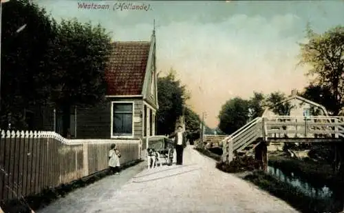 Ak Westzaan Zaanstad Nordholland Niederlande, Straßenpartie