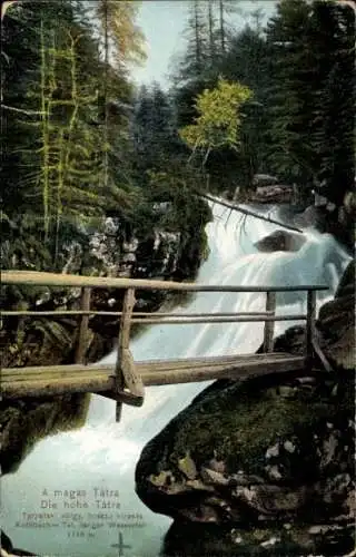 Ak Tatry Hohe Tatra Slowakei, Kohlbachtal, Brücke