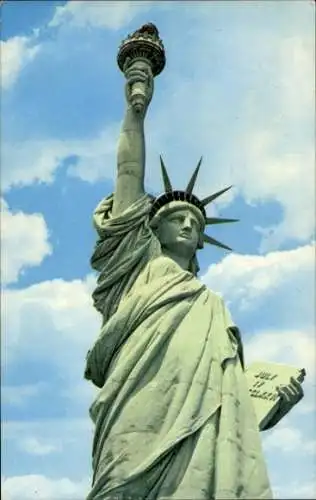Ak Liberty New York USA, Freiheitsstatue, Geschenk Frankreichs, Architektur von Bartholdi