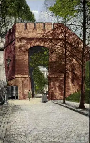 Ak Luxembourg Luxemburg, Fort Thüngen, Trois Gland, Drei Eicheln, Dräi Eechelen, Historische Maue