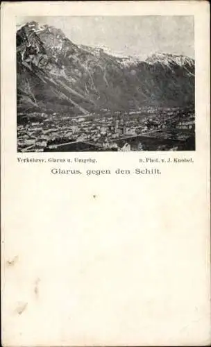 Ak Glarus Stadt Schweiz, Berglandschaft, Gesamtansicht
