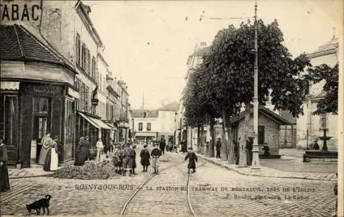 CPA Rosny sous Bois Seine Saint Denis, Station du Tramway