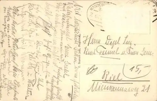 Ak Magdeburg an der Elbe,  mit dem Biederitzer Busch, Waldschänke, Radfahrer, Leute auf der Terra