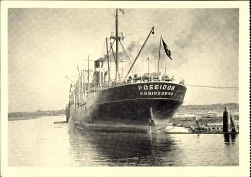 Ak Kaliningrad Königsberg Ostpreußen, Schiff Poseidon, Poseidon-Reederei, Hafen