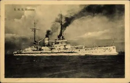 Ak Deutsches Kriegsschiff, SMS Nassau, Kaiserliche Marine