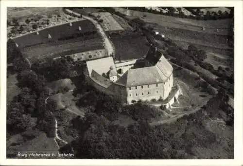 Ak Ipsheim Mittelfranken, Fliegeraufnahme, Burg Hoheneck