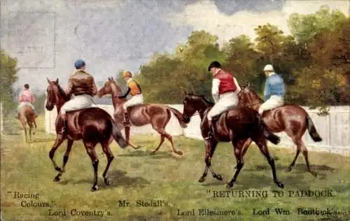 Künstler PC Racing Colours, Returning to Paddock, Lord Coventry's, Lord Ellesmere's