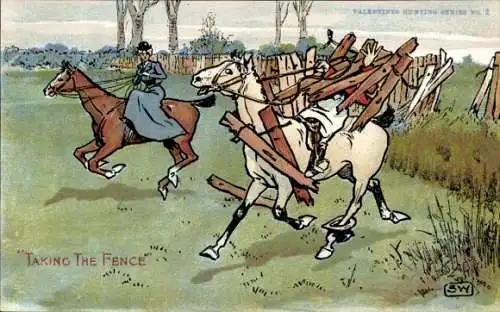 Künstler Ak Hindernisrennen, Taking the Fence