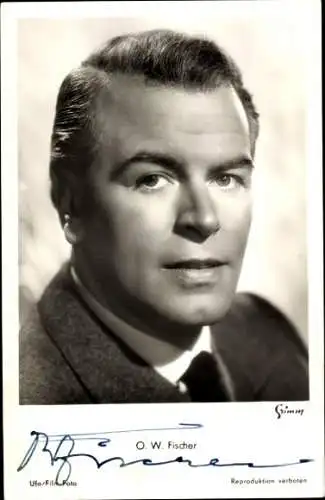 Ak Schauspieler O. W. Fischer, Portrait, Autogramm