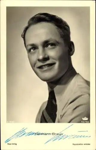 Ak Schauspieler Hermann Braun, Portrait, Ross 3315/1