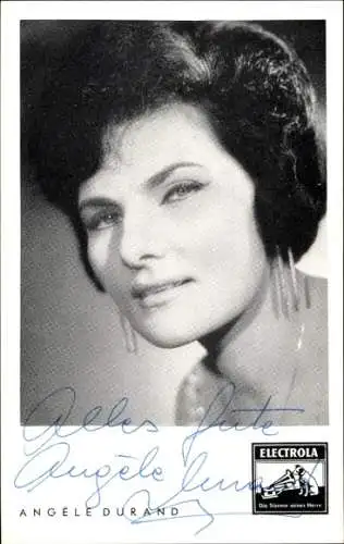 Ak Sänger Angèle Durand, Autogramm