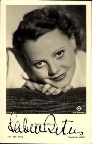 Ak Schauspielerin Sabine Peters, Portrait, Autogramm
