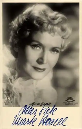 Ak Schauspielerin Marte Harrell, Portrait, Autogramm