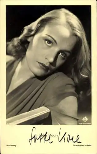 Ak Schauspielerin Lotte Koch, Portrait, Autogramm