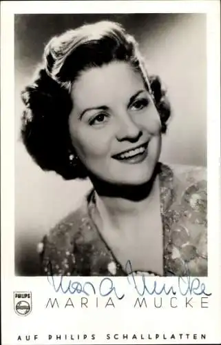 Ak Schauspielerin und Sängerin Maria Mucke, Portrait, Autogramm