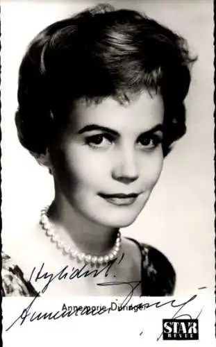 Ak Schauspielerin Annemarie Düringer, Portrait, Perlen, Autogramm