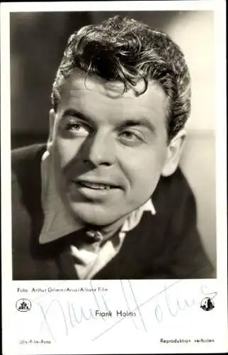 Ak Schauspieler Frank Holms, Portrait, Autogramm