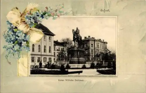 Präge Passepartout Ak Erfurt in Thüringen, Kaiser Wilhelm Denkmal