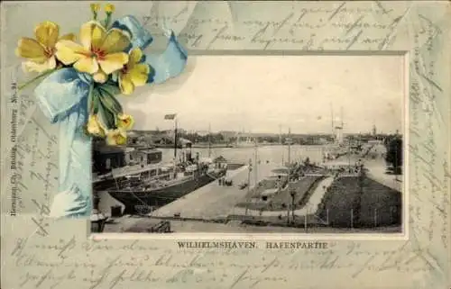 Präge Passepartout Ak Wilhelmshaven an der Nordsee, Hafen