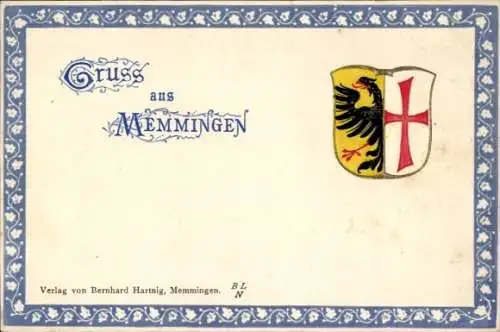 Präge Wappen Ak Memmingen in Schwaben