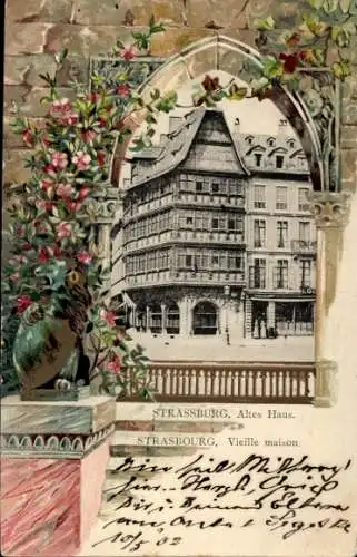 Präge Passepartout Ak Straßburg Elsass Bas Rhin, Altes Haus