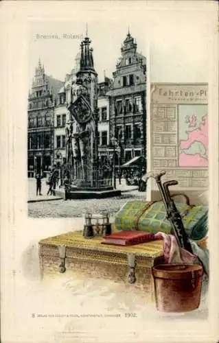 Präge Passepartout Ak Hansestadt Bremen, Roland