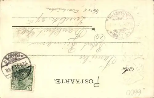 Präge Wappen Litho St. Johann Saarbrücken, Neues Rathaus