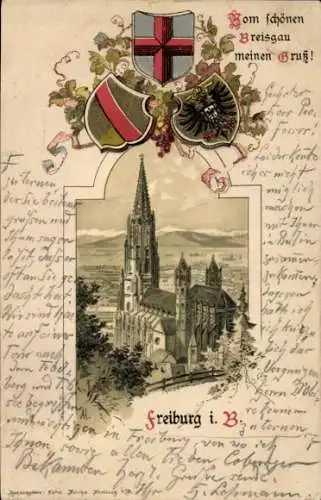 Wappen Litho Freiburg im Breisgau, Münster Unserer Lieben Frau