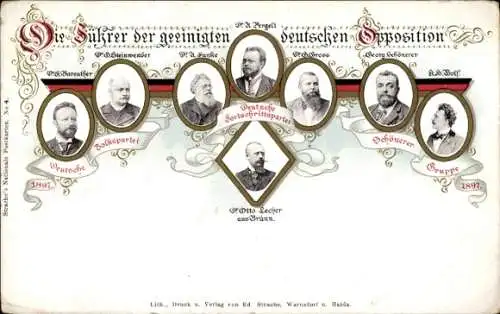 Ak Führer der geeinigten deutschen Opposition, Dt. Fortschrittspartei, Otto Lecher, Pergelt, Gross