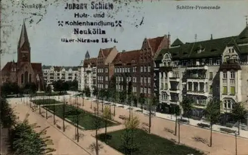 Ak Berlin Neukölln, Schiller-Promenade