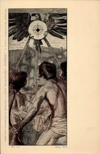 Jugendstil Künstler Ak Wild, Christ., Wochenschrift Jugend, Adler